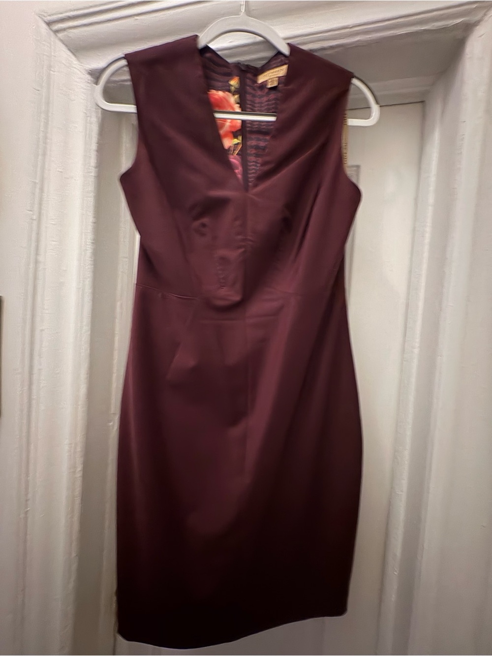 Ted Baker Sleeveless Wine Sheath Dress